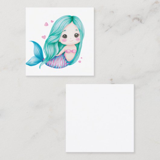 Zeemeerminnen zijn legendarische zeeen schepsels d vierkante visitekaartje (Voorkant / Achterkant)