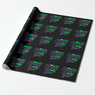 Zeemeerminnen Zone in Neon Groen en Paars Cadeaupapier