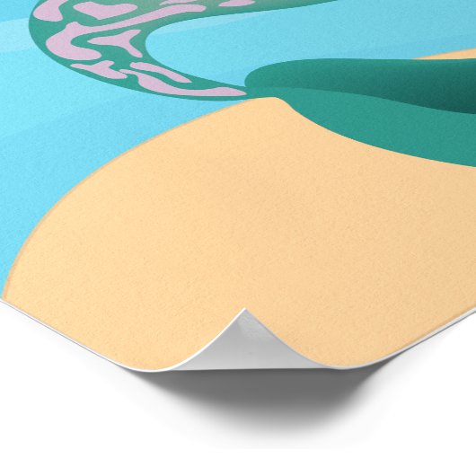 Zeemeerminnend Canvas (glanzend) Poster (Hoek)