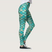Zeemeerminnend groen visschubben leggings (Rechts)