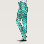 Zeemeerminnend groen visschubben leggings (Links)