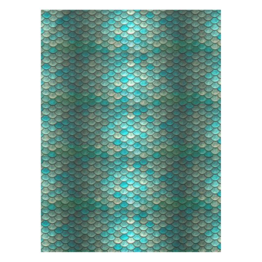 Zeemeerminnend groen visschubben tafelkleed (Voorkant)