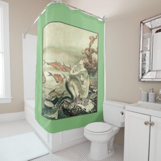 zeemeerminnend kunstgordijn douchegordijn (In situ)