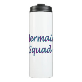 Zeemeerminnend vierkant, blauwgroen en roze thermosbeker