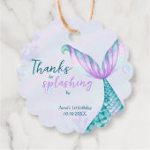 Zeemeerminnende Bedankt voor Splashing op zondag Bedankjes Labels (Achterkant)