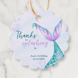 Zeemeerminnende Bedankt voor Splashing op zondag Bedankjes Labels