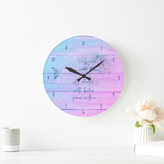 Zeemeerminnende bevestiging ombre  grote klok (Huis)