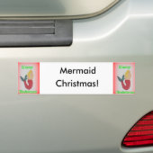 Zeemeerminnende kerstbumper bumpersticker (Op auto)