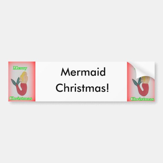 Zeemeerminnende kerstbumper bumpersticker (Voorkant)