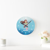 Zeemeerminnende Meisjes Bedroom Decor Wall Clock Ronde Klok (Huis)