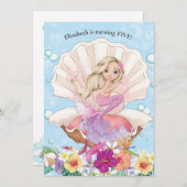 Zeemeerminnende meisjes in het kader van de uitnod kaart (Voorkant / Achterkant)