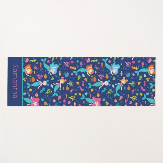 Zeemeerminnende meisjes onder het Zee gepersonalis Yogamat (Voorkant (horizontaal))