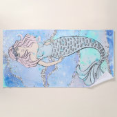 Zeemeerminnende mooie Oceaan Blauw Blauwgroen Glit Strandlaken (Voorkant)