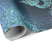Zeemeerminnende oceaan Glitter Blue Navy Blauwgroe Cadeaupapier (Rol Hoek)