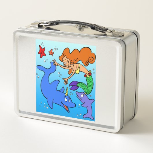 Zeemeerminnende oceaan onderwater dolfijn kunstwer (Achterkant)