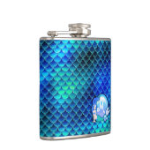 Zeemeerminnende parels en schalen Monogram Blauw I Heupfles (Rechts)