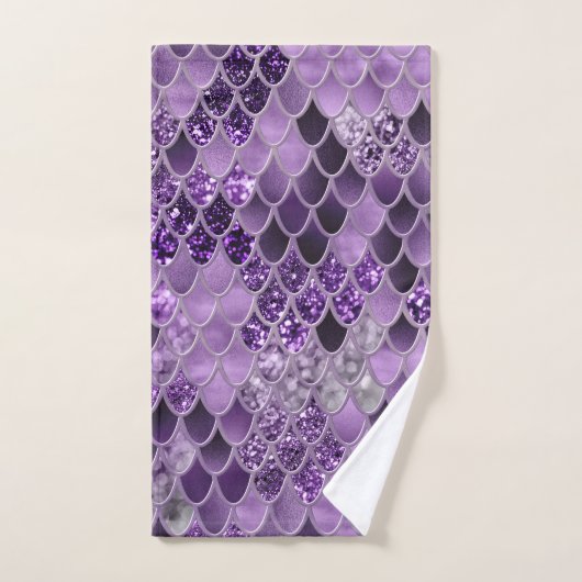 Zeemeerminnende schaaltjes glam #7 (Faux Glitter) Bad Handdoek (Handdoek)