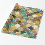 Zeemeerminnende schaaltjes Multi-Color Glitter Gla Cadeaupapier<br><div class="desc">Verpakkingspapier</div>