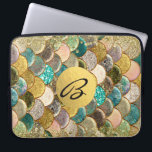 Zeemeerminnende schaaltjes Multi-Color Glitter Gla Laptop Sleeve<br><div class="desc">Aangepast Sleeve</div>
