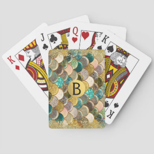 Zeemeerminnende schaaltjes Multi-Color Glitter Gla Speelkaarten