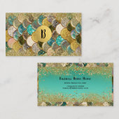 Zeemeerminnende schaaltjes Multi-Color Glitter Gla Visitekaartje (Voorkant / Achterkant)