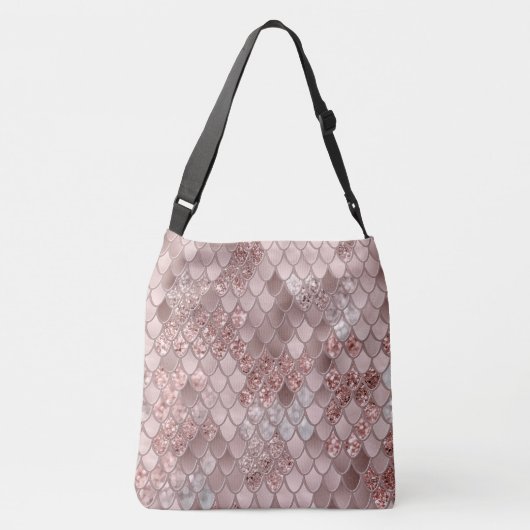 Zeemeerminnende schalen Glam #5 (Faux Glitter) #de Crossbody Tas (Achterkant)
