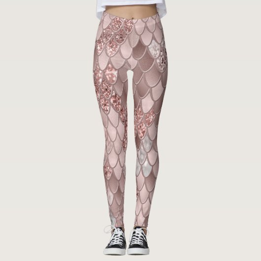 Zeemeerminnende schalen Glam #5 (Faux Glitter) #de Leggings (Voorkant)