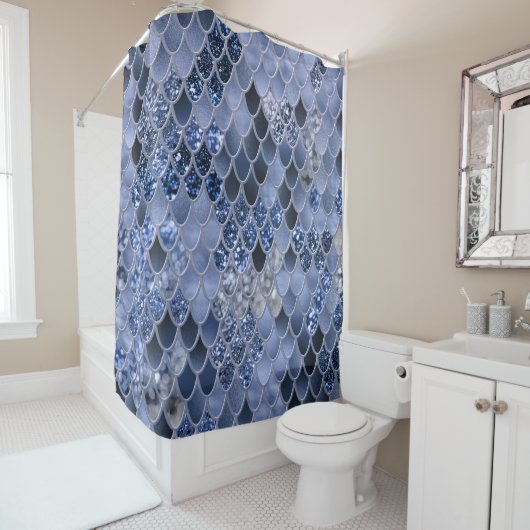 Zeemeerminnende schalen Glam #8 (Faux Glitter) #de Douchegordijn (In situ)