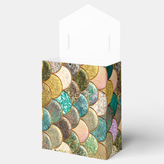 Zeemeerminnende schalen Glitter Glam-partij met me Bedankdoosjes (Geopend)