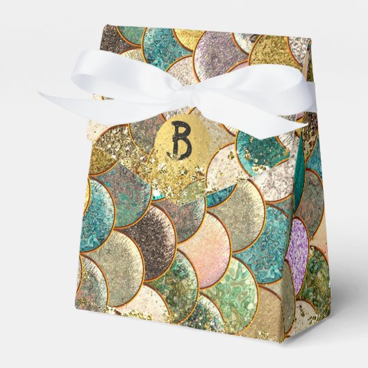 Zeemeerminnende schalen Glitter Glam-partij met me Bedankdoosjes (Voorkant Zijde)