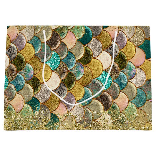 Zeemeerminnende schalen Glitter Glam-partij met me Groot Cadeauzakje (Voorkant)