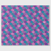 Zeemeerminnende schalen Glitter Violet Paars Gold  Cadeaupapier (Vlak)