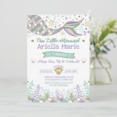 Zeemeerminnende uitnodiging krachtens de Birthday- (Staand voorkant)