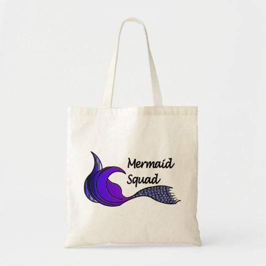 Zeemeerminnende zeemeerminnende staarten van donke tote bag (Voorkant)