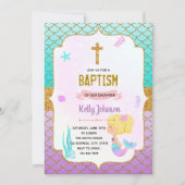 Zeemeerminnendoop thema uitnodiging (Voorkant)