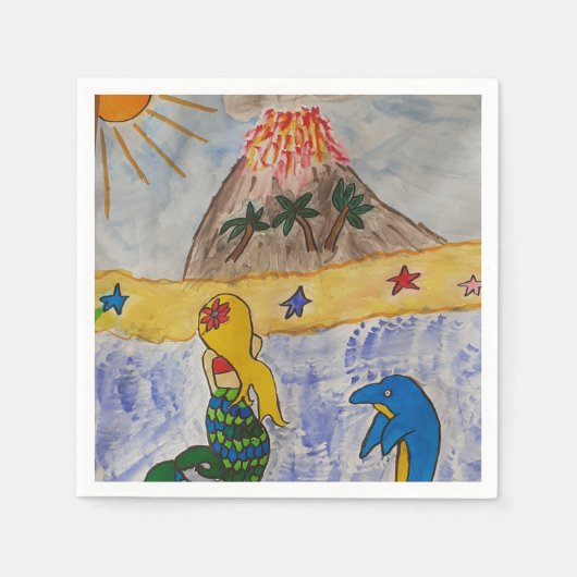 Zeemeerminneneiland Papier servet (Voorkant)