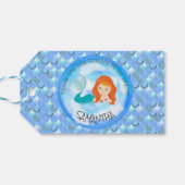 Zeemeerminnenfeest Blauw Bedankt Cadeau Label Cadeaulabel (Achterkant Horizontaal)