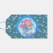 Zeemeerminnenfeest Groen Bedankt Gift Label Cadeaulabel (Achterkant Horizontaal)