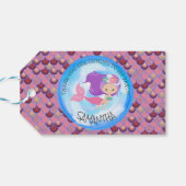 Zeemeerminnenfeest Paarse Roze Bedankt Gift Label Cadeaulabel (Achterkant Horizontaal)