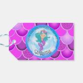 Zeemeerminnenfeest Paarse Roze Schalen Dank u Cadeaulabel (Achterkant Horizontaal)