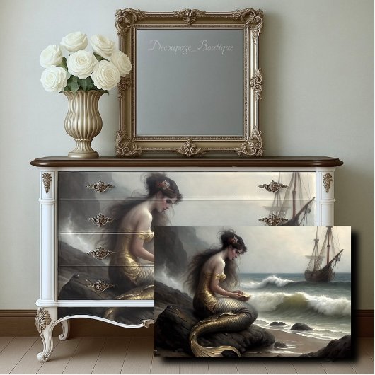 Zeemeerminnengeschenk aan het Zee Decoupage Tissuepapier