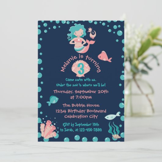 Zeemeerminnenpartij | Het 3e verjaardagsfeestje va Kaart (Staand voorkant)
