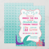 Zeemeerminnenstaart onder het Zee Verjaardagsuitno Kaart (Voorkant / Achterkant)