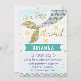 Zeemeerminnenstaart onder het Zee Verjaardagsuitno Kaart