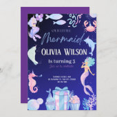 Zeemeerminnenverjaardag Kaart (Voorkant / Achterkant)