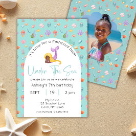 Zeemeerminnenverjaardag onder het Zee Foto Kaart