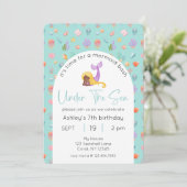 Zeemeerminnenverjaardag onder het Zee Foto Kaart (Staand voorkant)