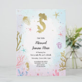 Zeemeerminnenverjaardag op uitnodiging van het zee (Staand voorkant)