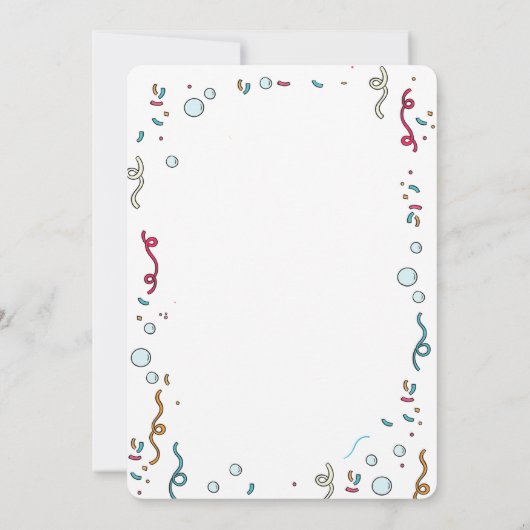 Zeemeerminnenverjaardagsuitnodiging, onder het zee kaart (Achterkant)