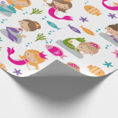 Zeemeerminningen en vissen onder het Zee Cadeaupapier (Hoek)